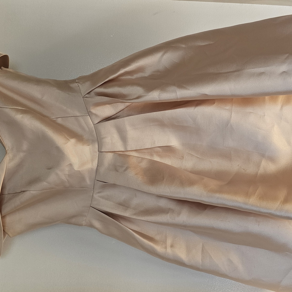 Elegant Beige Satin Dress